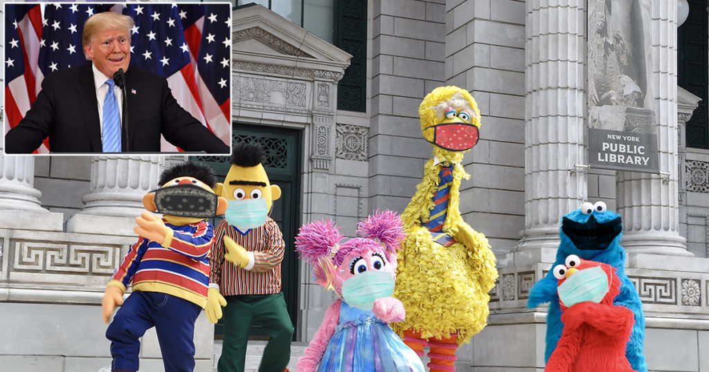 sesame street, coronavirus, trump, president