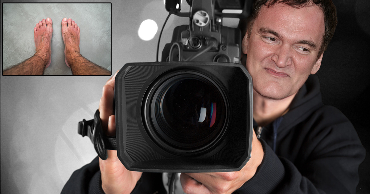 quentin tarantino, film maker, filming, feet