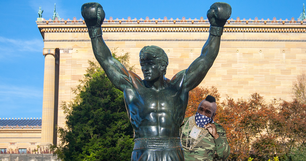 rocky, protestor, mr t