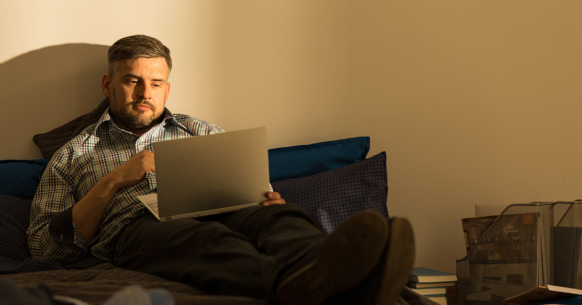 lonely, room, sad, blank, dark, gloomy, computer, laptop, single, beard