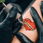 porn, pornstar, heart, step mom, tattoo, gloves, needle, gun, ink