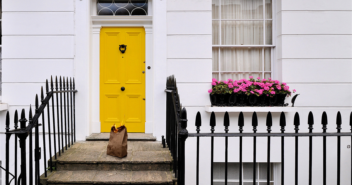 chicken, bag, brown, flaming, door, yellow, cool, fence, spike, flowers, pink, white