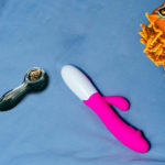 dildo, pink, Cheetos, weed, bowl, orange, blue, white, vibrator