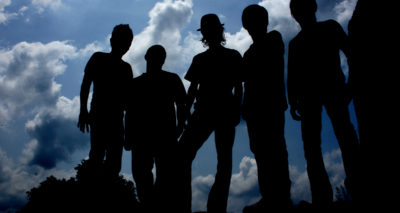 silhouettes, blue sky, dark, scary, emo, picture, photoshoot, cool, badass, sad